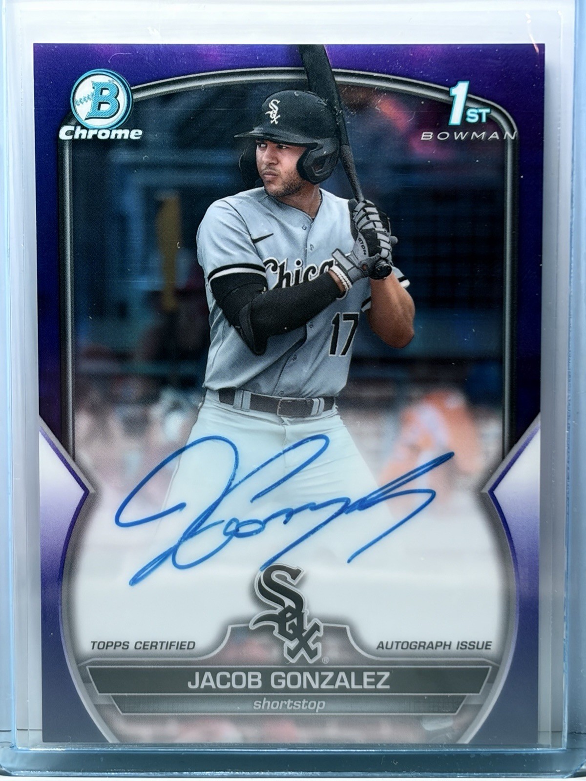 Jacob Gonzalez 2023 Bowman Chrome Purple Refractor 1st Bowman Autograph #/250