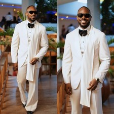 Fashion Men Suits Single Breasted Regular Fit Wedding Groom Tuxedos Shawl Lapel