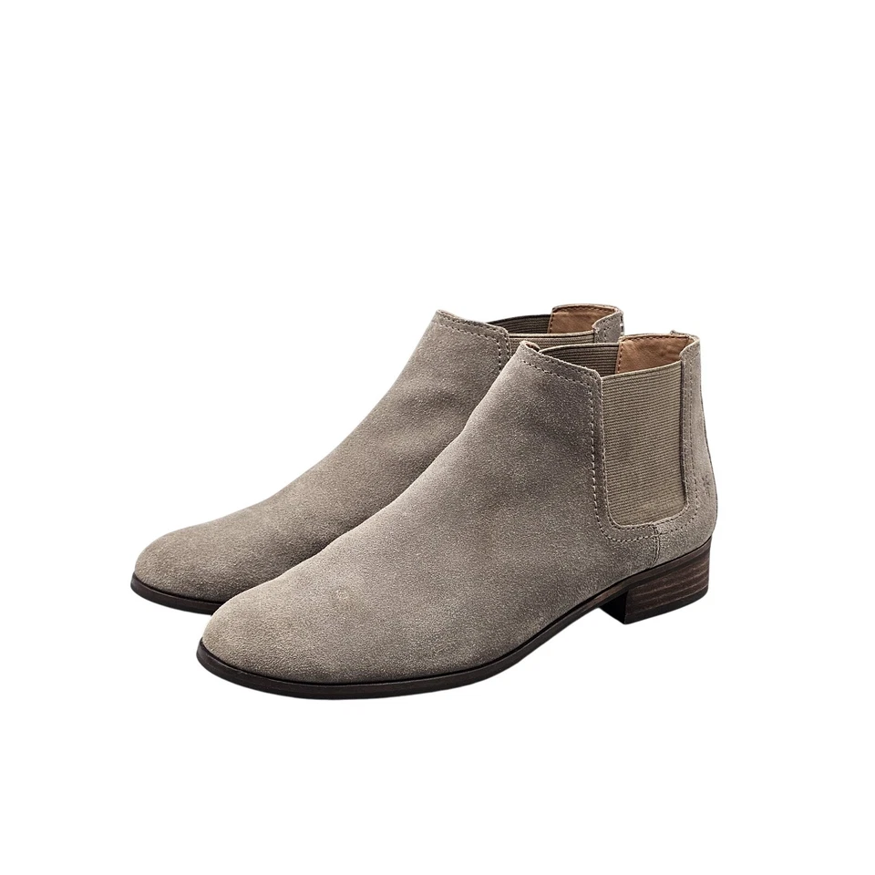 FRYE Para mujeres Talla 9 En muy buena condición Taupe Gamuza Cuero Tacón Bloque Tobillo Chelsea Botas Zapatos Foto 3 de 4
