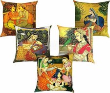 Jute Traditional Throw/Pillow Cushion Covers 16 x 16-inc Multicolour Set of 5 US