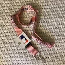 Boston Red Sox Detachable Buckle Lanyard Pink Long Key Chain Baseball MLB New