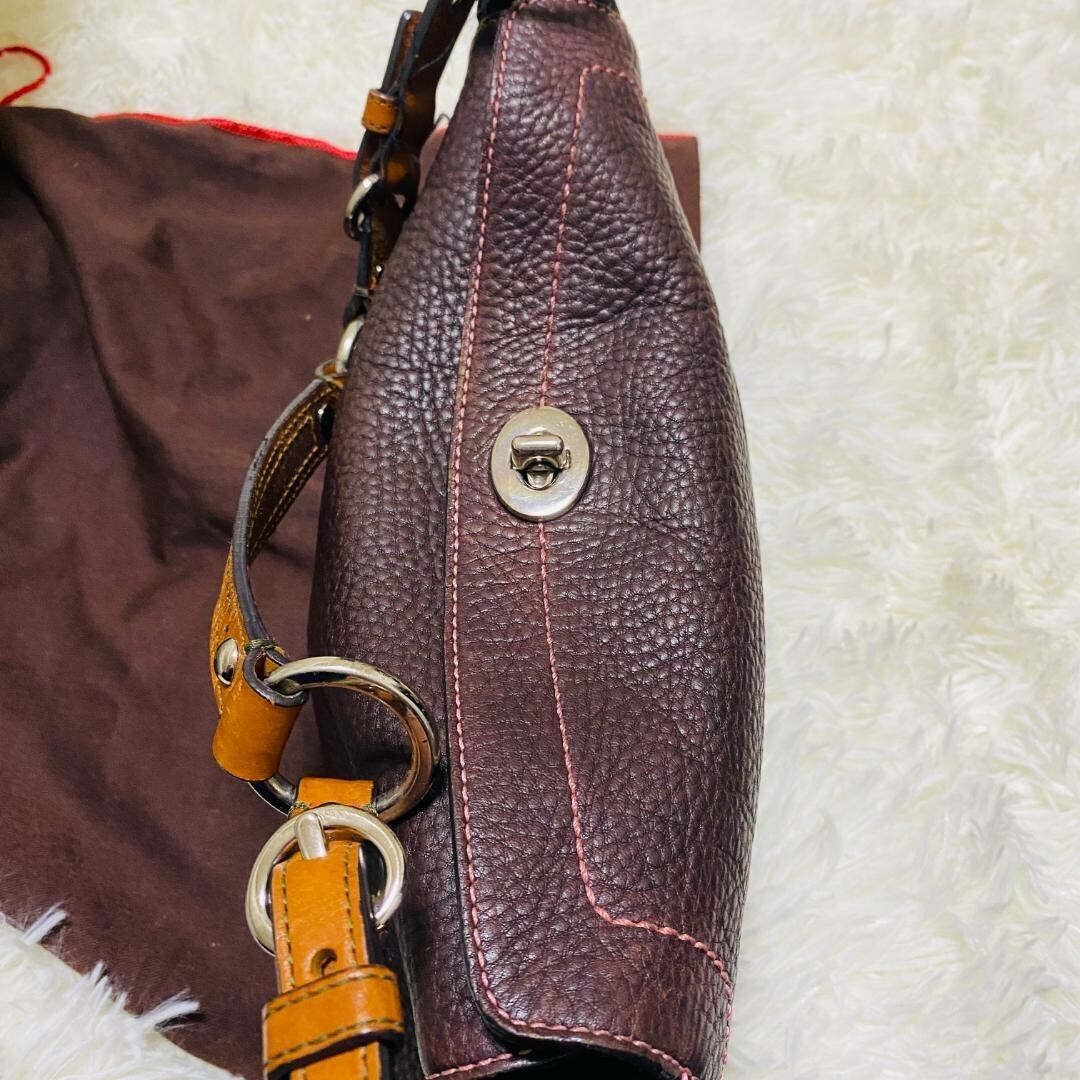 Vintage COACH 8A38 Shoulder / Hand Bag -Burgundy Leather
