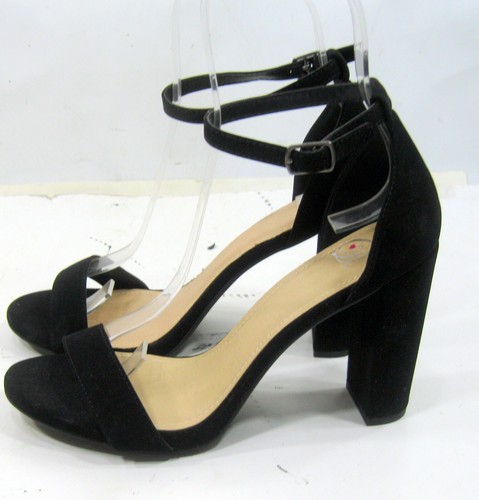 Wild Diva new black 4"Block High Heel Open Toe ankle Strap Shoes WOMEN Size 8.5 - Picture 4 of 6