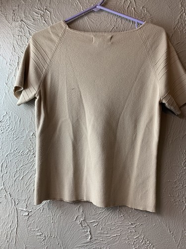 Sag Harbor manga corta bronceado mezcla rayón/nylon para mujer talla mediana - Imagen 3 de 3