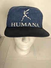 Vintage Humana hat strapback blue with sun visor inside Towsleys Manitowoc WI