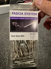 DECKFAST Fascia 1 7/8” Dark Slate #55 Epoxy Coated 100 Pcs. T20 Bit Incl