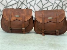 Bag Pouch Saddlebags Panniers Genuine Goat Hide Bags Motorcycle Leather Side 2