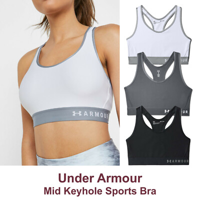 Womens Sports Bra Under Armour Mid Keyhole Sports Bra Tight Fit NEW