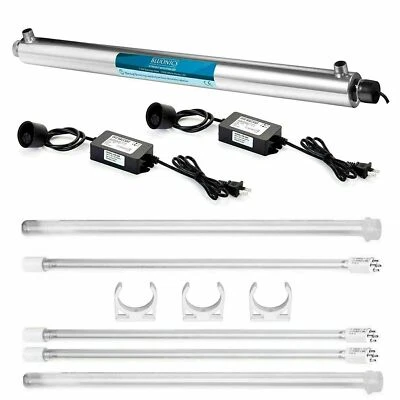 BLUONICS UV Purifier Ultraviolet Light Water Filter Whole House 12GPM Extra Bulbs&Ballast