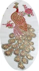 Peacock sequin embroidered lace applique motif  size: 41 cm x 20 cm