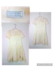 Gunne Sax Dress Girls by Jessica McClintock White Lace Vintage W2337