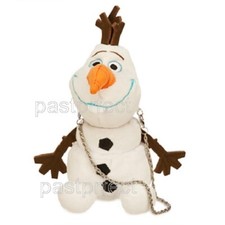 Disney Store Olaf Plush Purse 8” Bean Bag Coin Zipper Pouch w/ Chain New w/ Tags