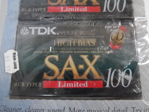 NEW SEALED - TDK SA-X 100 High Bias Limited Cassette Tape (2-Pack) Heavier Shell - Picture 2 of 6