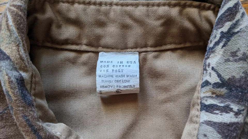 Vtg Tactical Hunting Fishing 4 Pocket Mens Short Sleeve Snap Up Shirt USA - Image 3 of 4