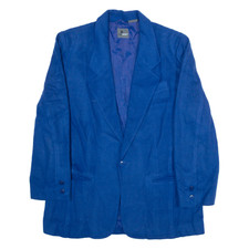 Vintage Lizwear Petite Womens Blazer Jacket Blue Wool 90s L