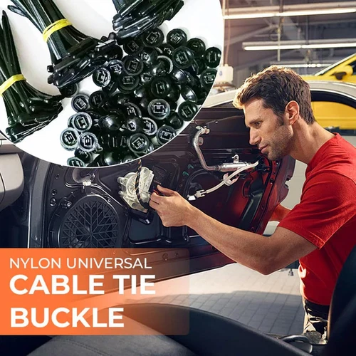 Nylon Universal Cable Tie Buckle,10-100 PCS Pin and Button Zip Ties Self-Locking - Picture 3 of 10
