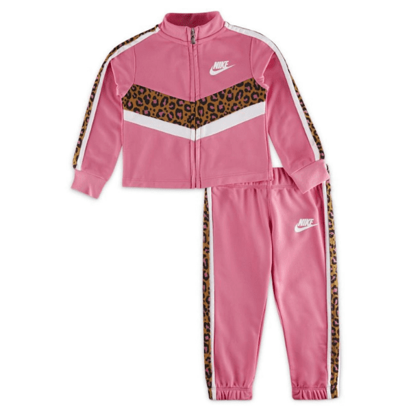 NIKE Tuta bambina rosa pezzi stampa animale junior DD4443 1-2