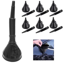 6 Sets Flexible Spout Funnel Engine Oil Fluids Gas Kerosene Car Extension Hose