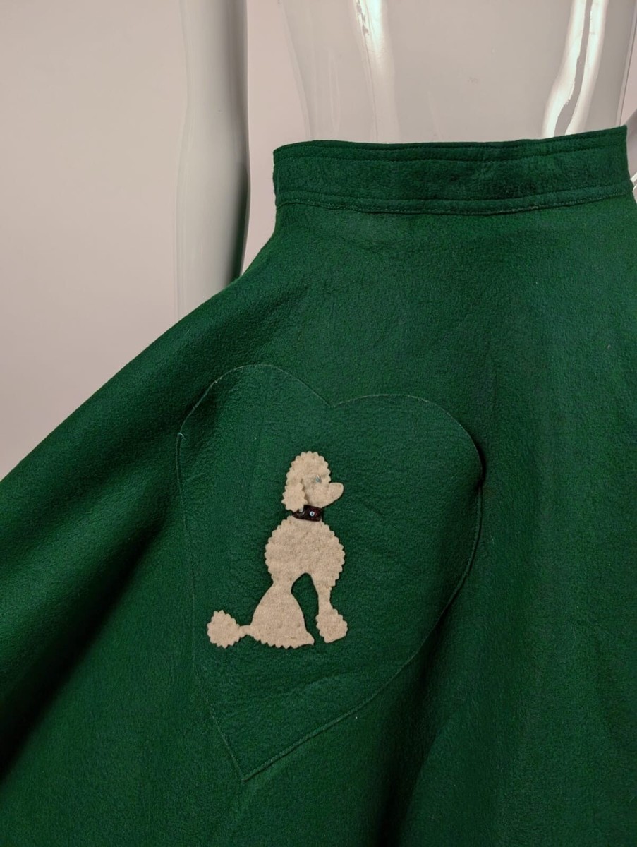 VINTAGE 1950’S GREEN FELT POODLE SKIRT AS ACQUIRED