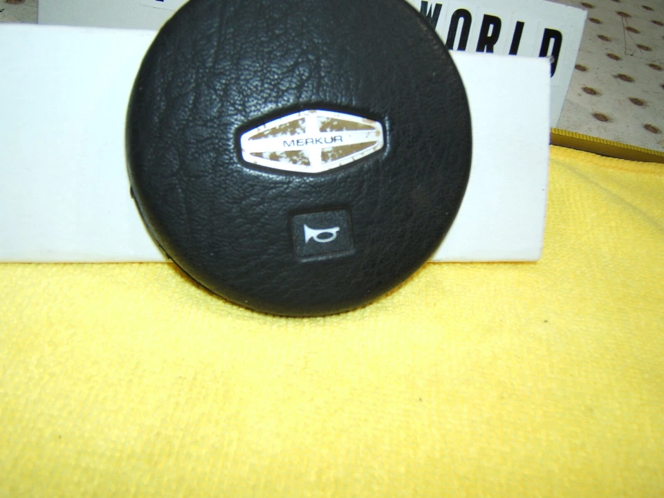 Подлинный Merkur 1987 XR4Ti заводской руль круглый черный рожок OEM 1 подушечка - Изображение 3 из 4