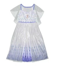 Frozen Elsa Girl's Satin and Tulle Shimmery Fantasy Nightgown, Gown