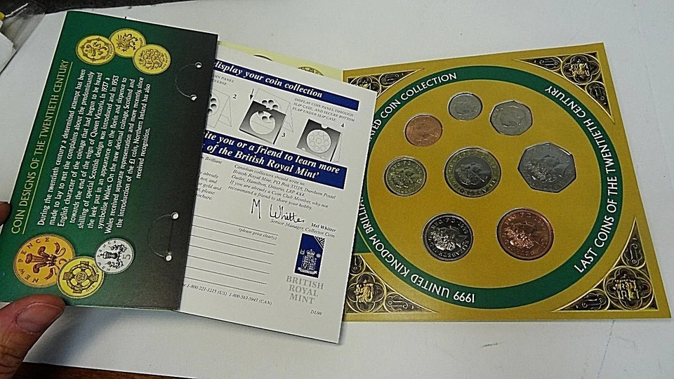 1999 Brilliant Uncirculated United Kingdom 8 Coin Mint Set Last Coins Of 20th - Image 4 of 4