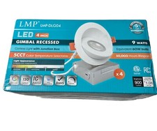 4 Pack 4 Inch 5CCT LED Gimbal Led Recessed Light with Junction Box, 360  90  Adj