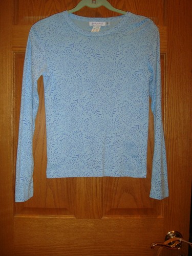 FRISCHE PRODUKTE Top M Skye blau weicher Glanz geätzt Blumen - Bild 4 von 8
