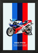 HONDA VFR750 Framed Wall Art Poster Canvas Print Picture