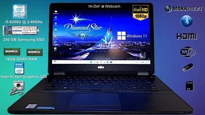 DELL LATITUDE E7470 14'' i5 @2.40GHz 16GB RAM 256GB SSD Win 11 Pro FAST