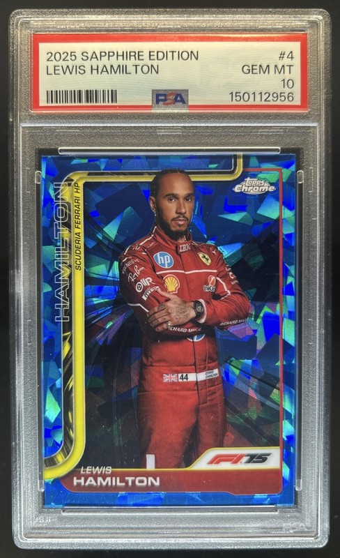 2025 Topps Chrome Sapphire F1 Lewis Hamilton Portrait #4 PSA 10 GEM MINT
