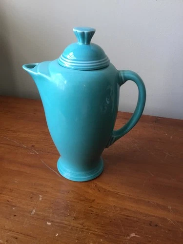 Homer Laughlin Fiesta Ware Turquoise Coffee Server Pot w Lid Excellent condition