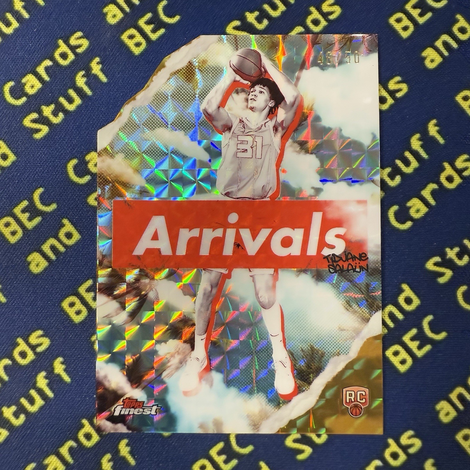 2024-25 Topps Finest Arrivals Gold Geometric #A-7 TIDJANE SALAUN RC Rookie /50