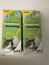 Van Ness Pets Drawstring Cat Litter Box Large Liners 20 Count White Lot Of 2