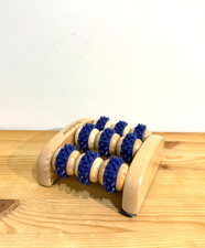 Brookstone Wood Rolling Foot Massager Improve Circulation Therapeutic NEW