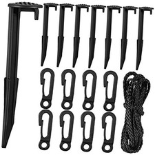 Blulu Pieces Inflatable Stakes with Tethers  Hooks Plastic Tent Tie Down 36