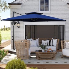 Image of Cantilever Parasol with Weighted Base, Adjustable Tilt and Crank