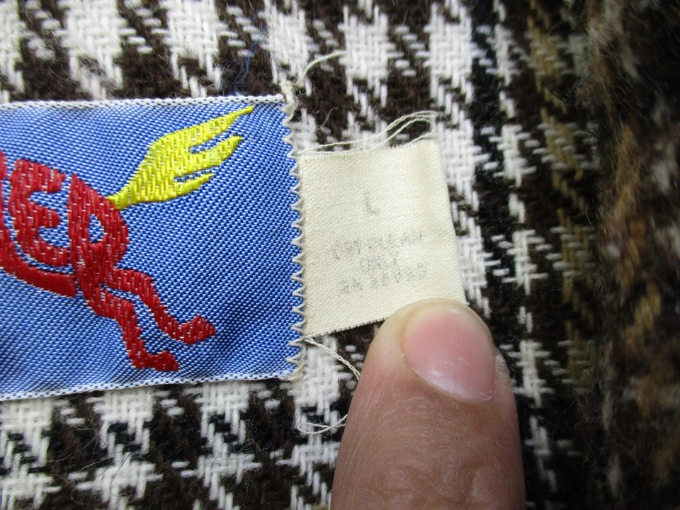 Camisa Wrangler De Colección Para Hombres Grande Marrón Cuadros Western Shacket Años 70 Franela EE. UU. Foto 4 de 4