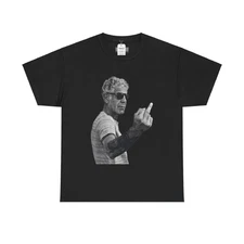 Anthony Bourdain "Middle Finger" T-Shirt, Chef Tribute Graphic Tee, Food Icon