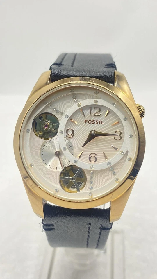 Fossil Twist ME-1063 Watch Womens Bronze Tone  Automatic & Working - Image 2 of 4