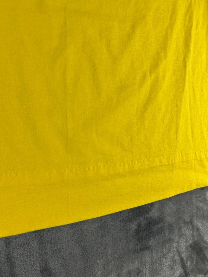 Vintage Jerzees T-Shirt XL Solid Yellow Single Stitch USA Made 50/50 Blank Tee - Image 2 of 4