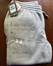 Under Armour Boys UA Rival Fleece Jogger Pants Size L Gray Drawstring