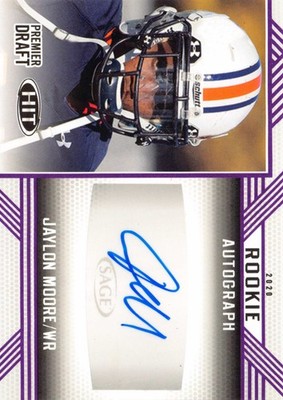 2020 SAGE HIT #A35 Jaylon Moore Rookie Autographs Purple