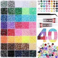 32000Pcs Bedazzler Kit with Rhinestones, Bedazzling Kit 40 Colors 3mm with