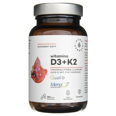 Aura Herbals Vitamin D3 2000 IU + K2 90 Kapseln