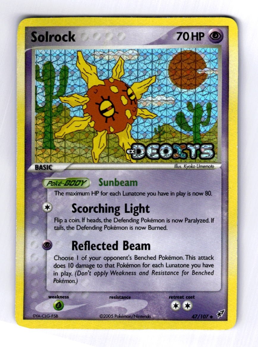 Solrock Deoxys #47 (2005) Uncommon Reverse Holo LP Pokemon