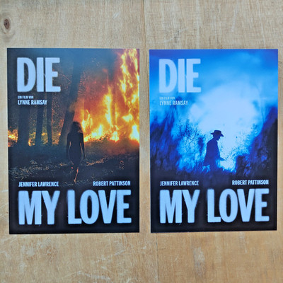 Die My Love | Lynne Ramsay & Jennifer Lawrence | 2x Flyer Postkarten | 2025