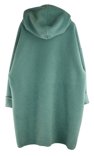 Italian Lagenlook Fleece Zip Through Hooded Jacket Coat Autumn Winter Collection - Picture 10 of 28
