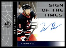 2022-23 SP Authentic Sign of the Times Autograph Neal Pionk Auto Winnipeg Jets