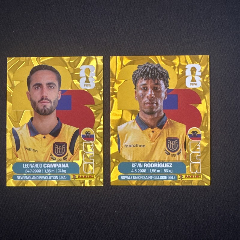 2026 Panini World Cup Stickers Team Ecuador Lot Of 2 (ECU) Gold Parallel